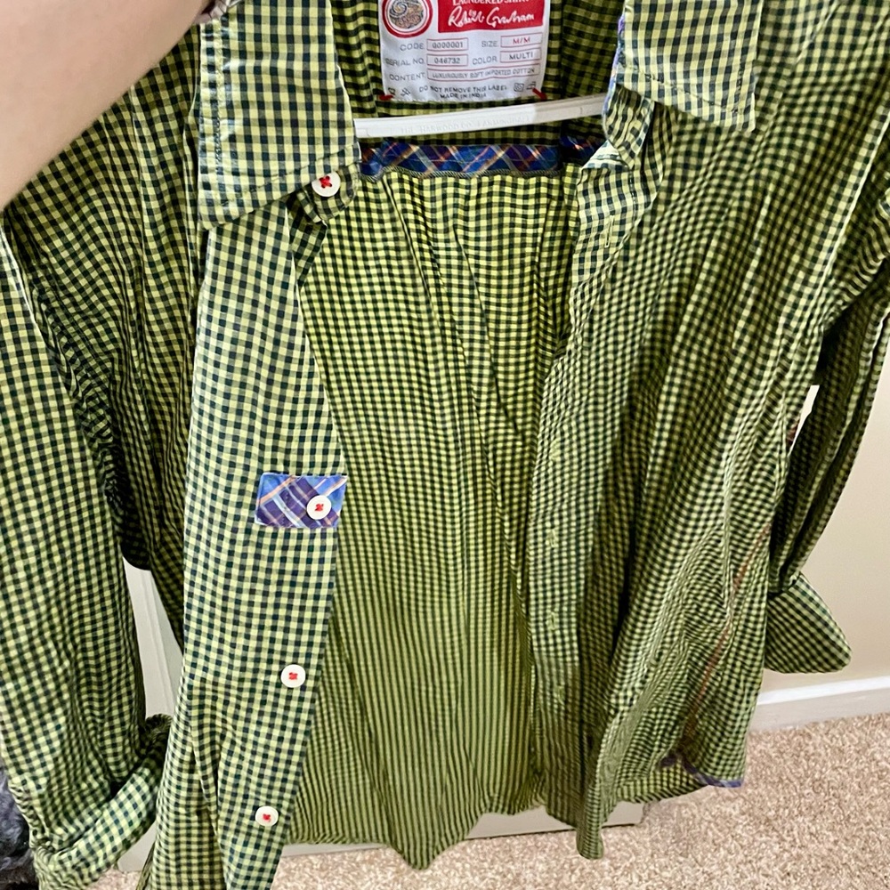 Robert Graham Green Checkered Shirt